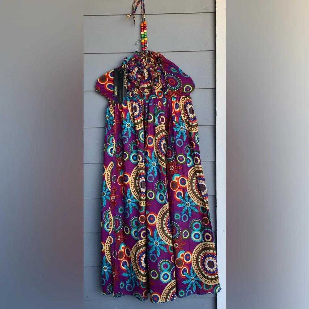 KELINFEIER N.W.T.‎ Size Medium Multicolor Patterned Dress.MIDI Stretchable Top.